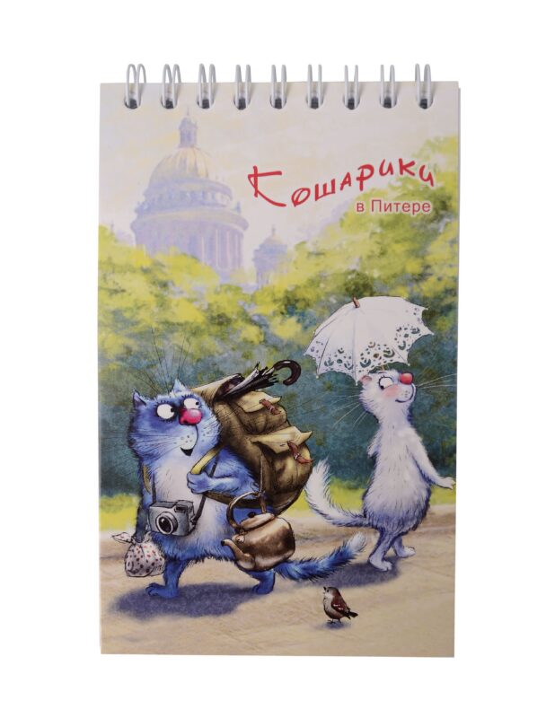 Блокнот А6 60л "СПб Кошарики в Питере. Туристы" спираль