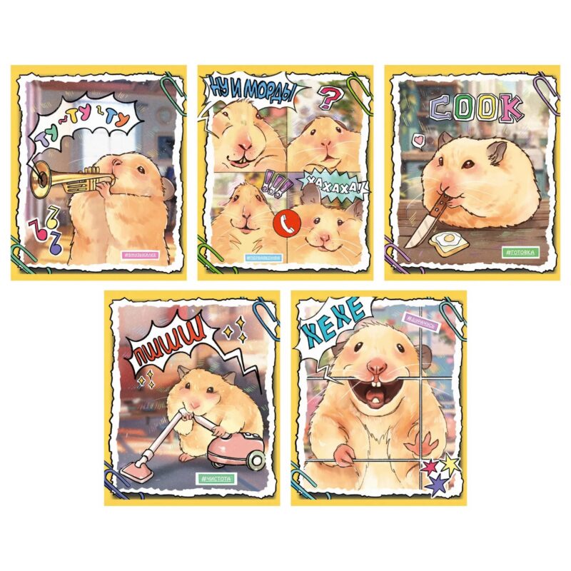 Тетрадь в клетку "Хомяк Хома", 48 листов, в ассортименте