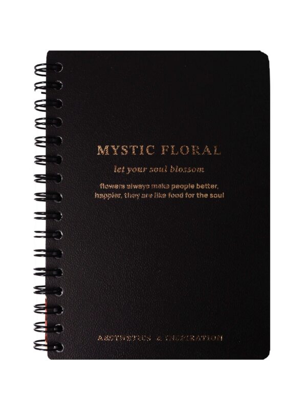 Записная книжка А6 80 листов в клетку, "Blossom", коричневый, на спирали