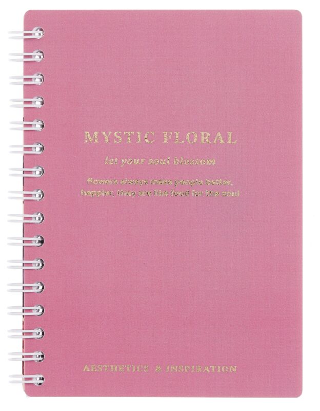 Записная книжка А6 80 листов в клетку, "Blossom", розовый, на спирали