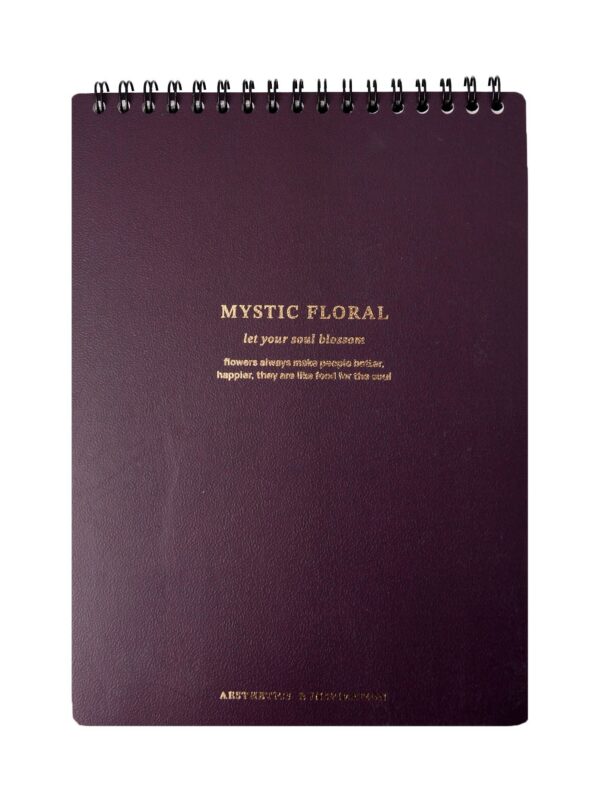 Блокнот А5, 80 листов в линейку, "Blossom", фиолетовый, на спирали