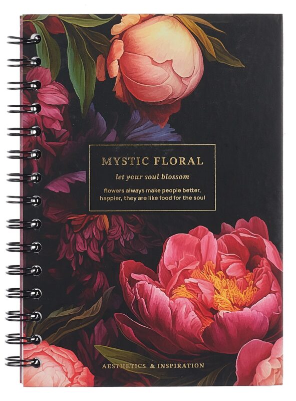 Тетрадь 100 листов в клетку "Blossom. Bouquet on black", на спирали