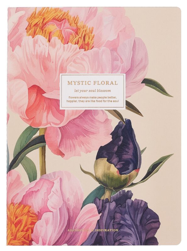 Тетрадь 40 листов в клетку "Blossom. Peonies", сшивка