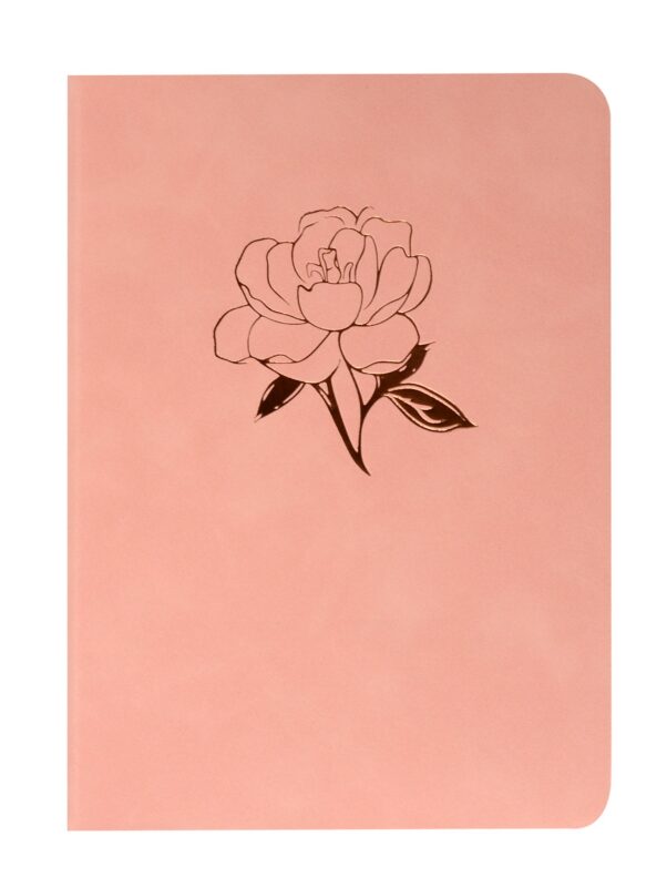 Книга для записей А5- 80л кл. "Vesper. Персиковый" иск.кожа, замша, тисн.фольгой, тонир.блок, скругл.углы, ляссе