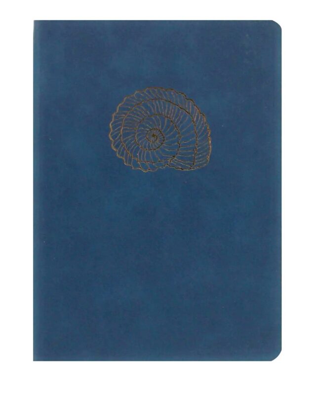 Книга для записей А5- 80л кл. "Vesper. Синий" иск.кожа, замша, тисн.фольгой, тонир.блок, скругл.углы, ляссе