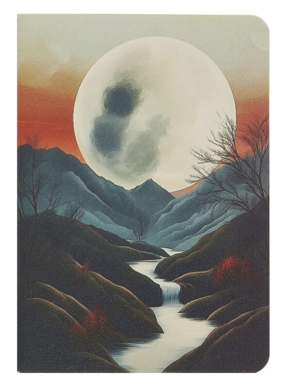 Записная книжка А7 30 листов в клетку, "Луна", сшивка