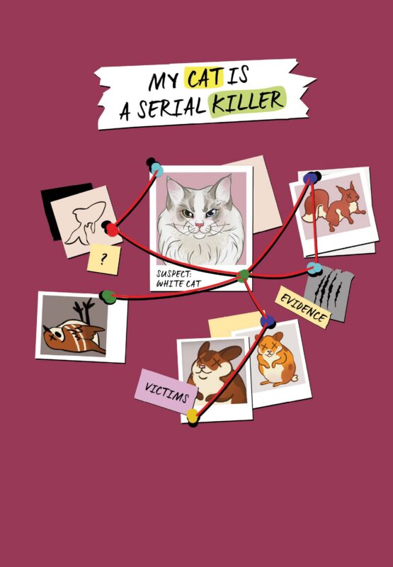 Книга для записей А5 72л "My Cat Is a Serial Killer (белый кот)"