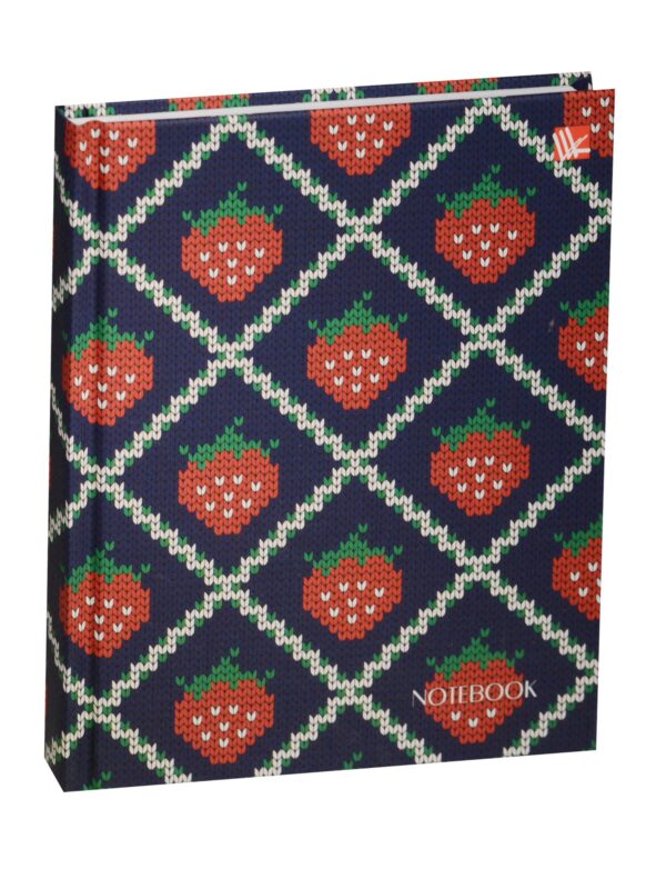 Записная книжка А6 96л "Орнамент. Вязанный узор (клубника)" 7БЦ, мат.лам., "мокрый шелк", Listoff