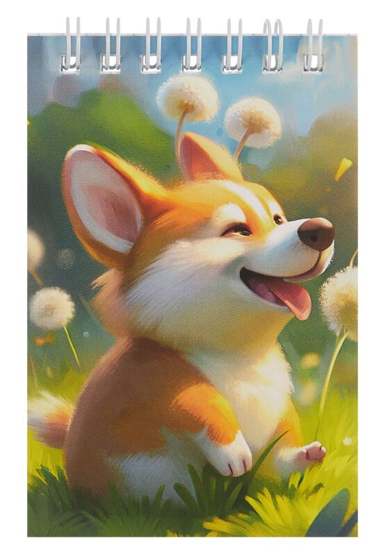 Блокнот А7 60л "Счастливый корги" спираль