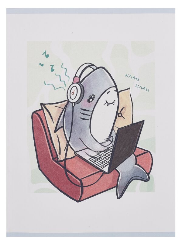 Тетрадь А4 48л кл. "Клац-клац" скрепка, мел.картон, выб.лак