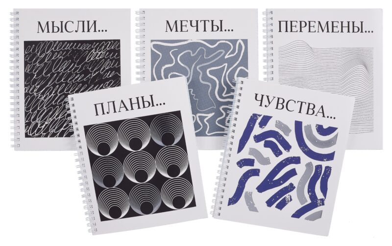 Тетрадь 96л кл. "Минимализм" мел.картон, тиснение фольгой "Серебро", ассорти