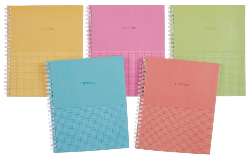 Тетрадь 80л кл. "В клетку" мелов.картон, поля, офсет, ассорти