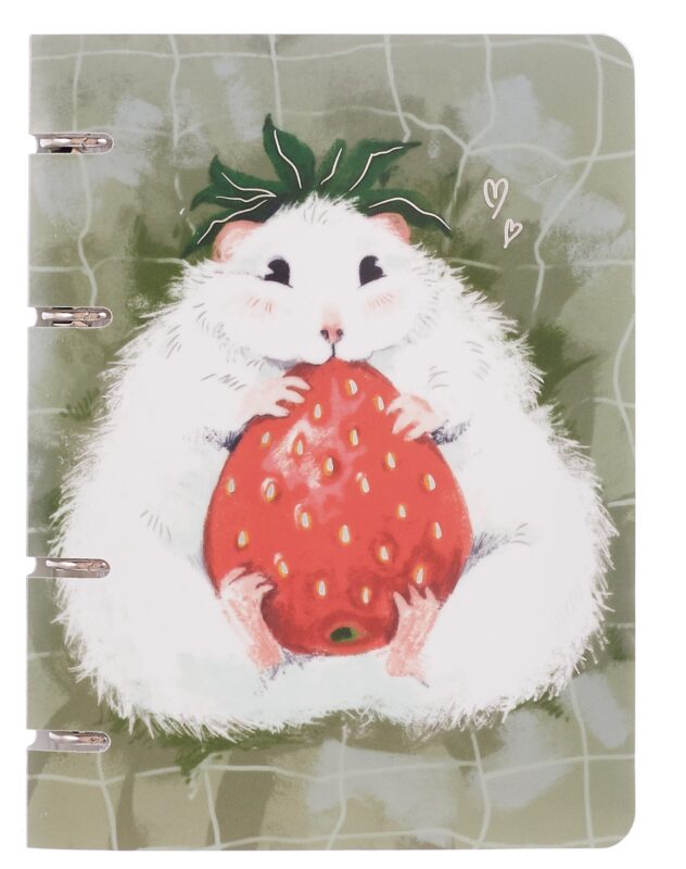 Тетрадь на кольцах в клетку "Все клубнично!", 100 листов