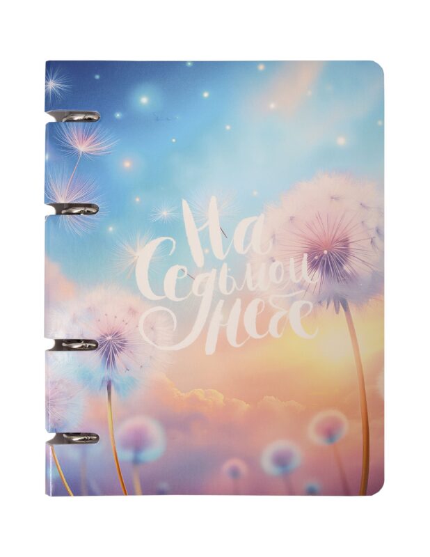 Тетрадь 100л кл. "Счастье" на кольцах, мел.картон, твин-лак, квадр.корешок, скругл.углы