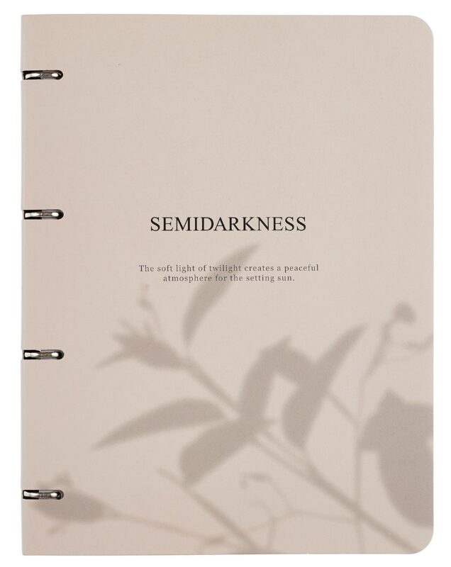 Тетрадь А4 120л кл. "Shadow", бежевый, на кольцах, мел.картон, микротекстурирование, ламинация