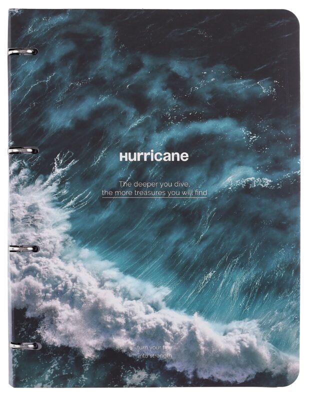 Тетрадь А4 120л кл. "Ocean", ураган, на кольцах, мел.картон, ламинация