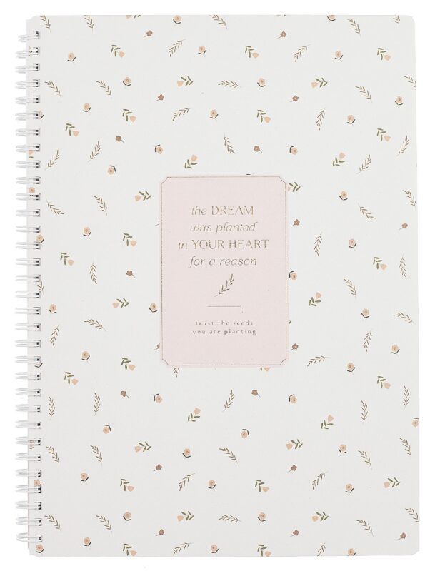 Тетрадь А4 96л кл. "April", белый, карт.обл., спираль, ламинация, микротекстурирование, тиснение золотой фольгой