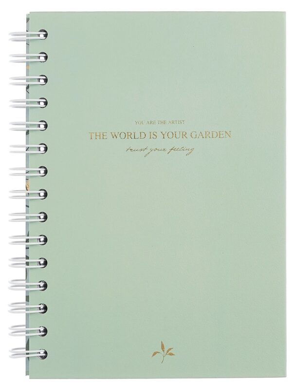 Тетрадь 120л кл. "Romance", светло-зеленый, тв.переплет, спираль, микротекстурирование, ламинация, тиснение золотой фольгой