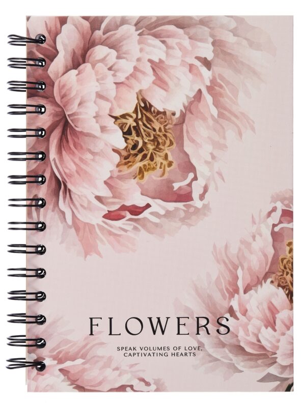 Тетрадь 120л кл. "Peony", персиковый, тв.переплет, спираль, микротекстурирование, ламинация