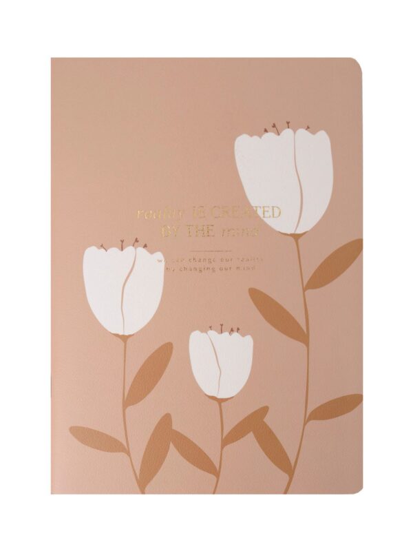 Тетрадь 48л кл. "April", тюльпаны, карт.обл., ламинация, тиснение черной фольгой, скрепка