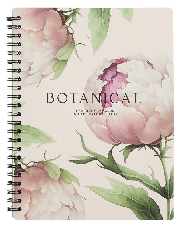 Тетрадь 80л кл. "Peony", пудровый, карт.обл., микротекстурирование, ламинация, спираль