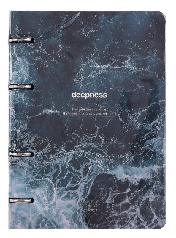 Тетрадь 80л кл. "Ocean", пучина, на кольцах, мел.картон, микротекстурирование, ламинация