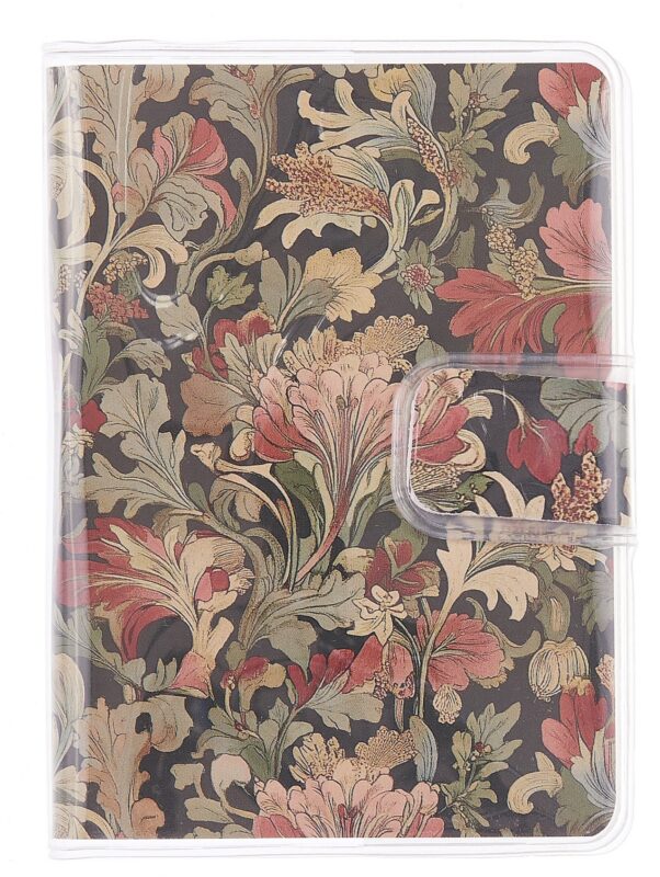 Записная книжка А7 80л лин. "Morris's motives" в ПВХ-обложке, тонир.внутр.блок