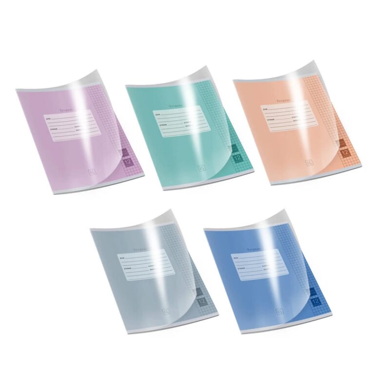 Тетрадь 12 листов, клетка, "Easy Cover", в ассортименте