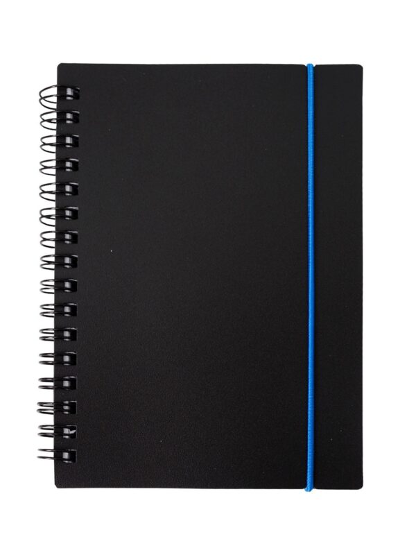 Записная книжка А6 80л кл. "Favorite Black. No 3" спираль, пласт.обл., резинка