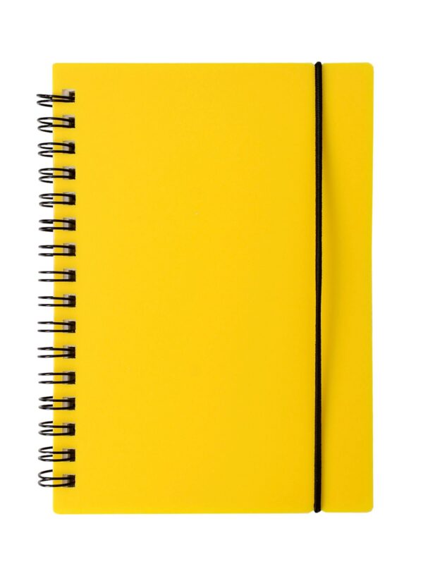 Записная книжка А6 80л кл. "Favorite Color. Neon Yellow" спираль, пласт.обл., резинка