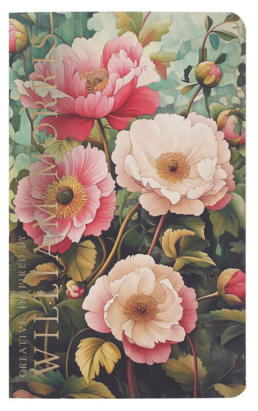 Книга для записей 130*210 32л "Creative. Inspired by William Morris (пионы на зеленом фоне)" скрепка