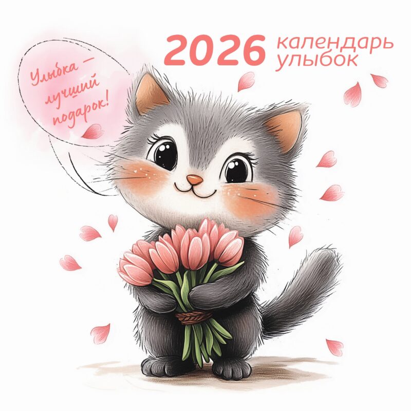 Календарь 2026г 290*290 "Календарь улыбок" настенный, на скрепке