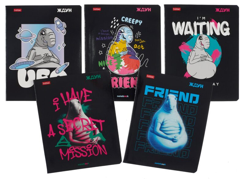 Тетрадь 48л кл. "Ждун" мел.картон, глянц.ламинация, выб.лак, ассорти