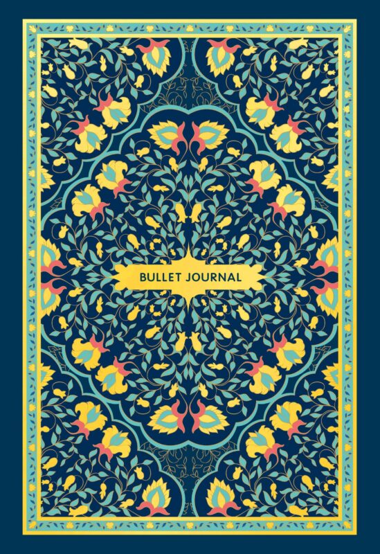 Книга для записей А5 80л тчк. "Bullet Journal (ковер золотой)" с наклейками