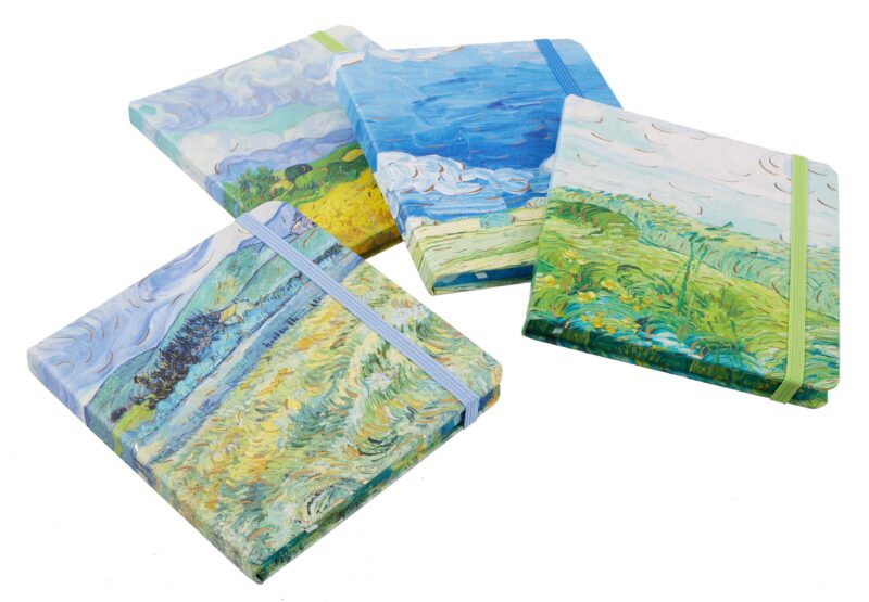 Записная книжка 12*13 112л кл. "Пейзажи" 7БЦ, резинка, ассорти