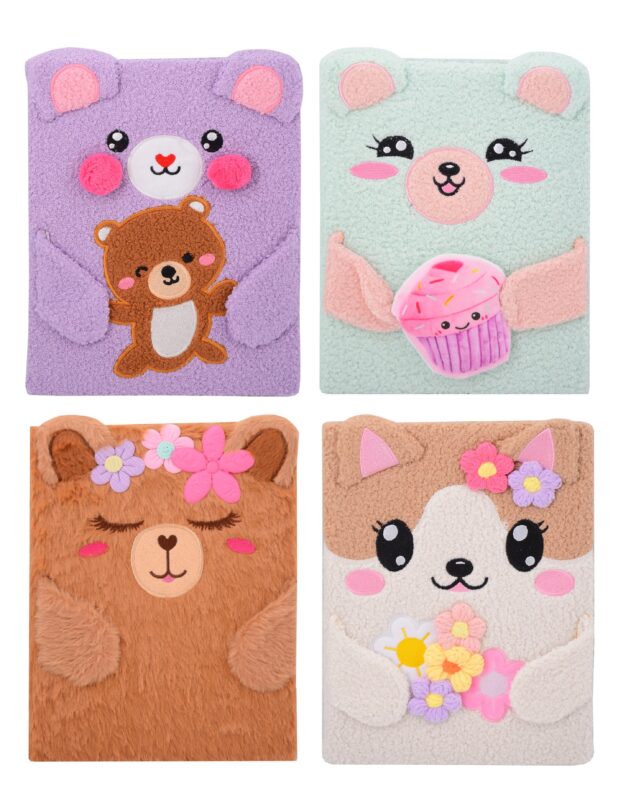 Книга для записей А4 100л лин. "Funny" с мехом, ассорти