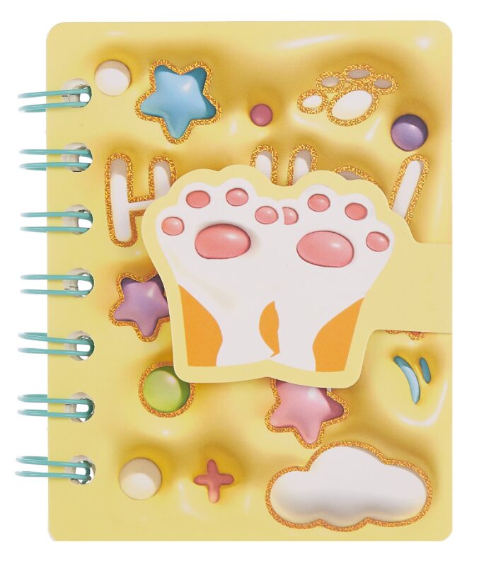 Записная книжка "Лапка" А7, 80 листов в линейку, на липучке, в ассортименте