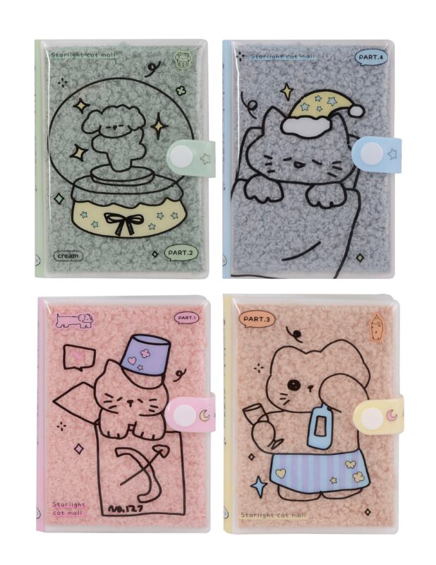 Записная книжка А7, 96 листов, нелинованная, "Сонные котики", в ассортименте