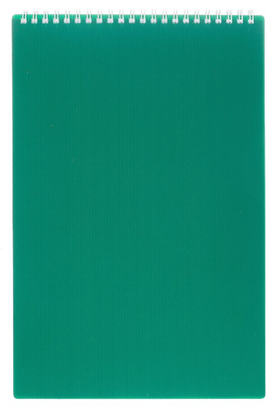 Блокнот А4 80л кл. "VELVET" зеленый, пласт.обл, спираль