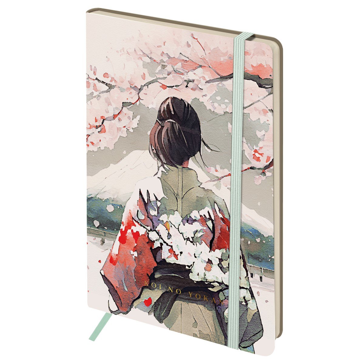 Книга для записей А5 80л лин. "Sakura. Wise beauty" кожзам, с резинкой, тиснение фольгой