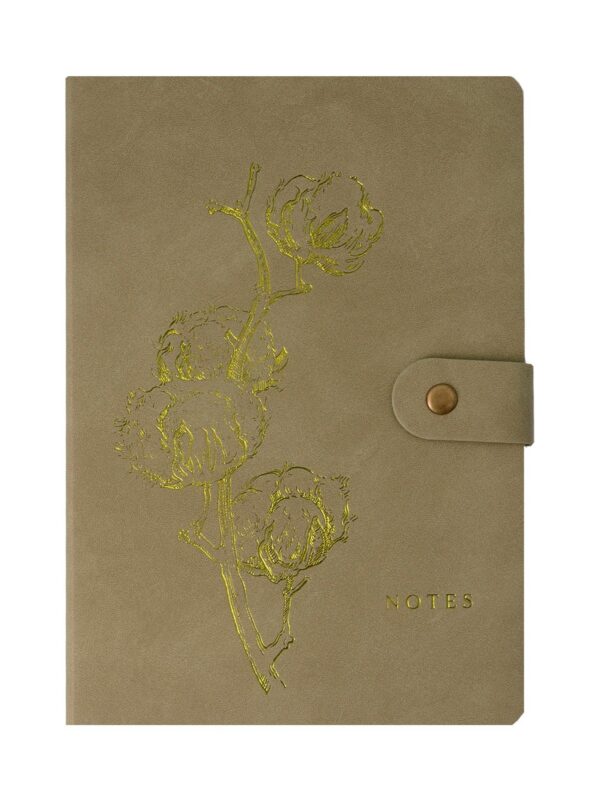 Книга для записей А5 80л тчк. "Outline. Cotton" кожзам, с замком, тиснение фольгой, внутренний карман