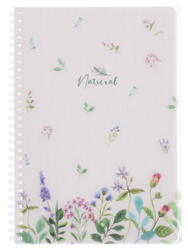 Тетрадь B5 80 листов, клетка, "Natural flowers"