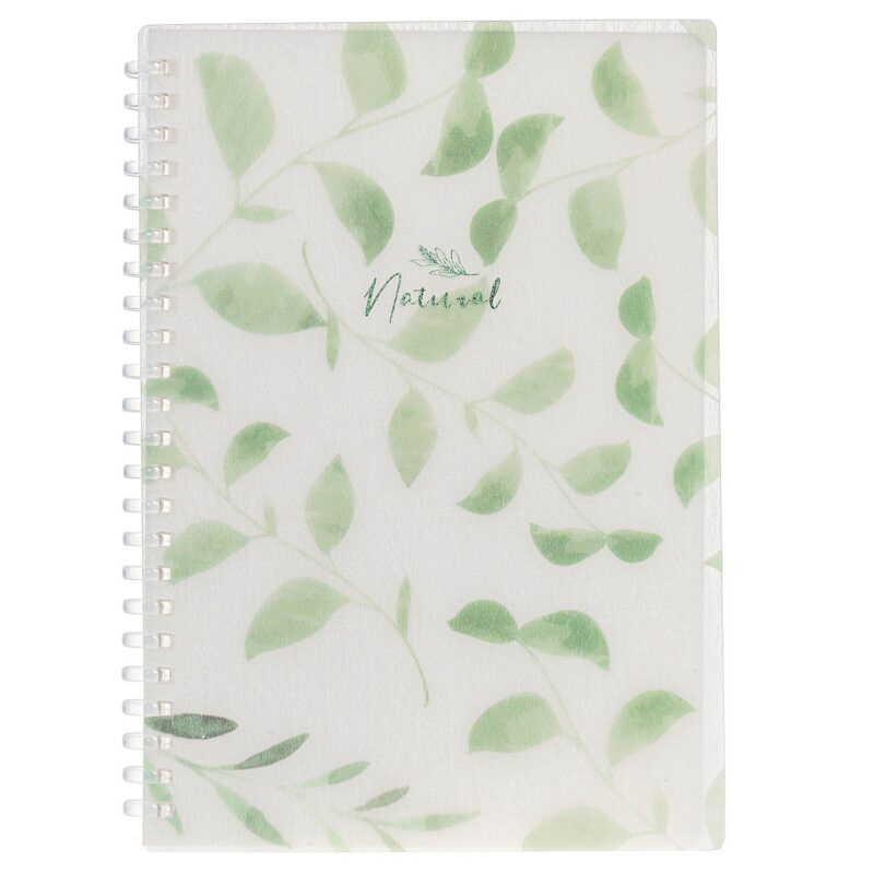 Тетрадь 80 листов, клетка, "Natural leaves"