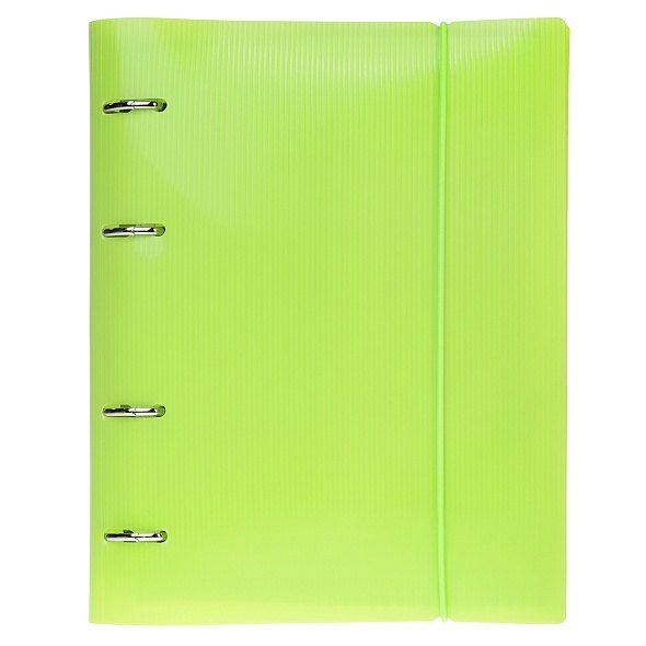 Тетрадь 120 листов, клетка, "Line neon" зеленая, на кольцах, на резинке