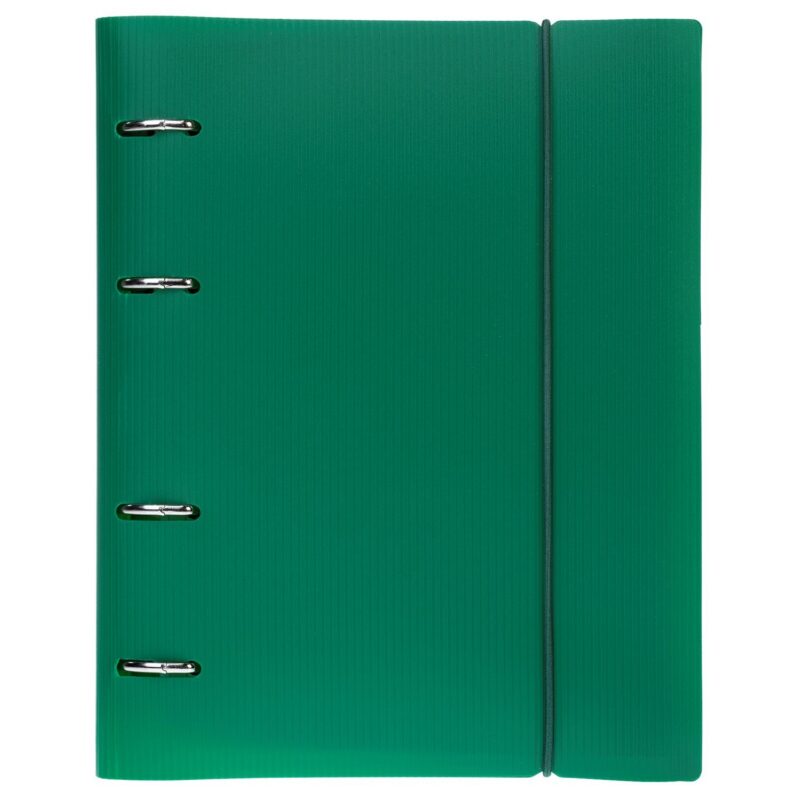 Тетрадь 120 листов, клетка, "Velvet" зеленая, на кольцах, на резинке