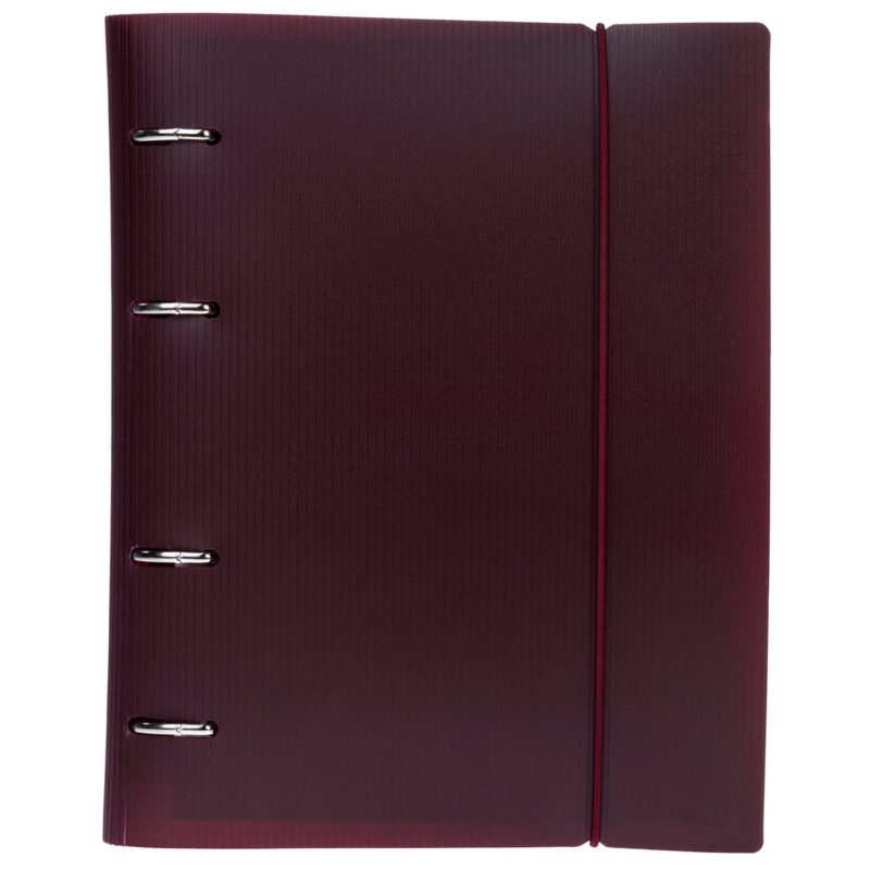 Тетрадь 120 листов, клетка, "Velvet" бордо, на кольцах, на резинке