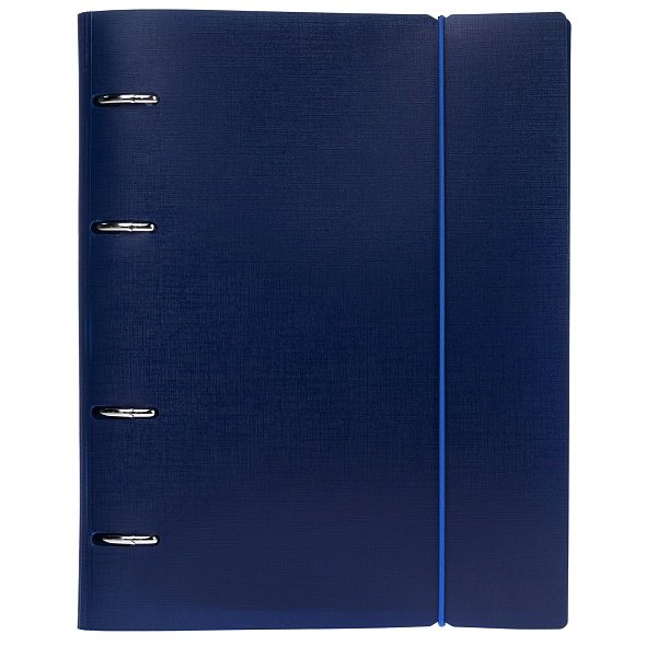 Тетрадь 120 листов, клетка, "Canvas" синяя, на кольцах, на резинке