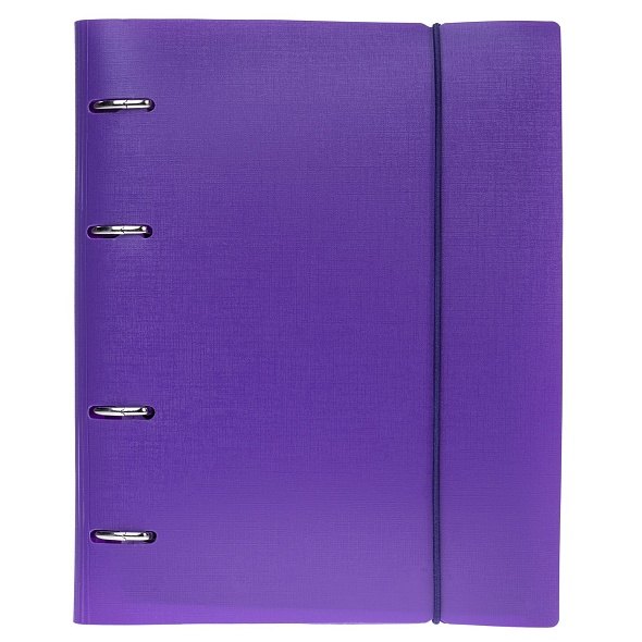 Тетрадь 120 листов, клетка, "Canvas" фиолетовая, на кольцах, на резинке