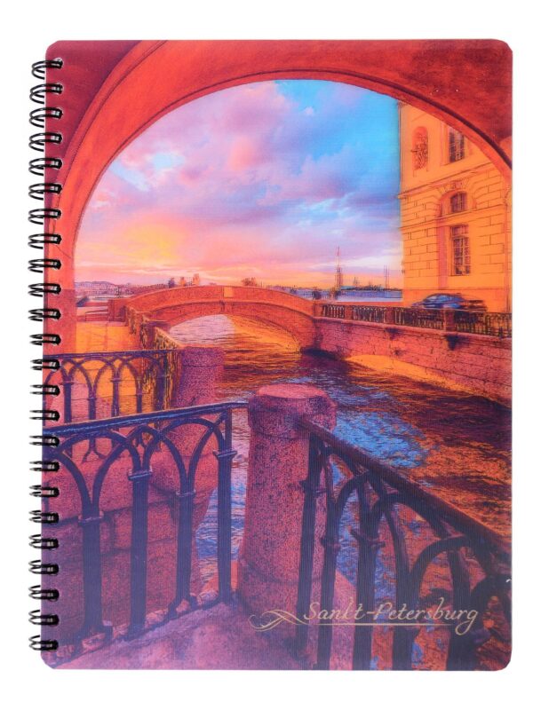 Тетрадь 80л кл. СПб "Атмосферный Петербург.Питерские каналы" обл.3D пласт., спираль