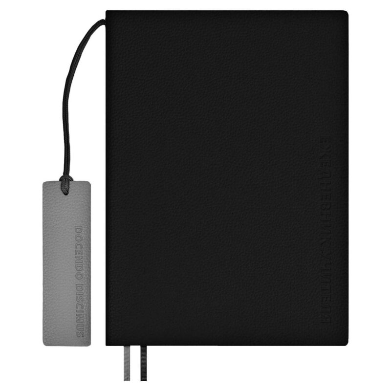 Ежедневник учителя А5 160л "ШЕВРЕТ ЧЕРНЫЙ" кожзам, блинт.тисн., цветн.срез, два ляссе, закладка из иск.кожи